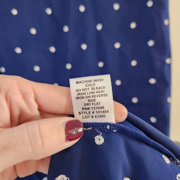 NWT Jude Connally Beth Shift Dress Eyelet Navy Blue Nautical Women's XS - Picture 10 of 10